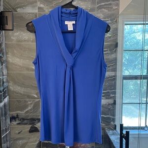 Elegant Women's Blue Sleeveless Blouse